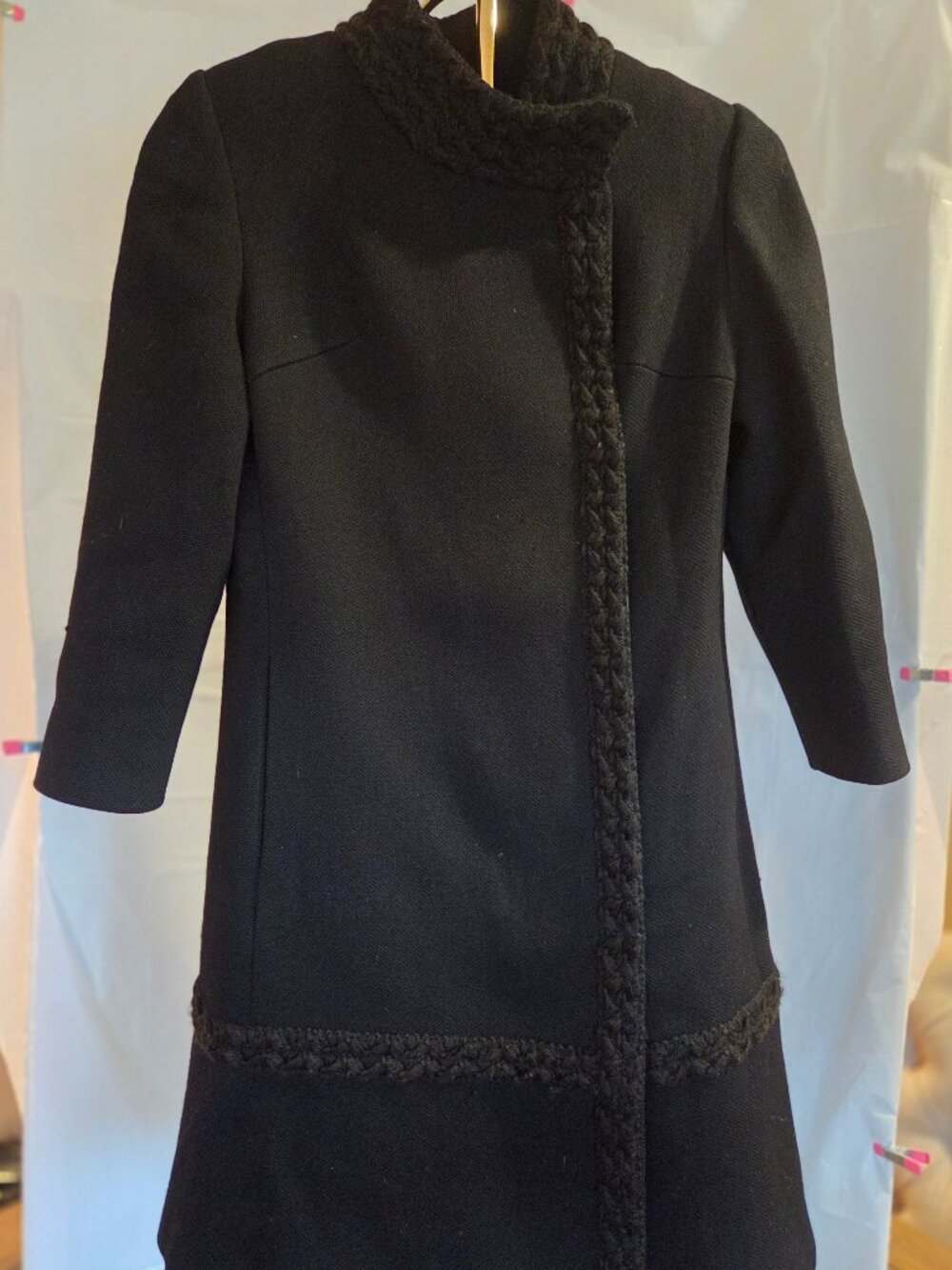 Vintage 1960s Liebes California Mod Boucle Trim Princess Coat XS